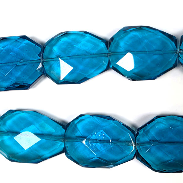 BLUE QUARTZ QUARTZ FACETED PEAR FREEFORM 28X35MM